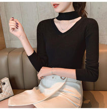 Load image into Gallery viewer, Bonjean New-coming Autumn Winter V neck Pullovers Sweaters Primer shirt long sleeve Short Korean Slim-fit tight sweater