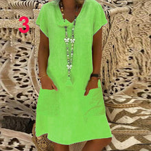Load image into Gallery viewer, Bonjean Women Casual Polka Long Party Dresses Sexy Short Sleeve O Neck Maxi Split Dress