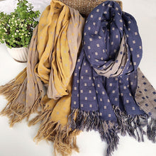 Load image into Gallery viewer, Women Peach wool Scarf Summer Thin Long Soft Wrap Ladies Elegant Floral Shawl Breathable Chiffon Scarves