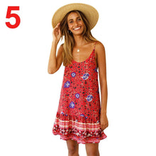 Load image into Gallery viewer, Women Summer Boho Strappy Long Maxi Dress Sexy Backless Party Red Dress