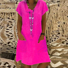 Load image into Gallery viewer, Bonjean Women Casual Polka Long Party Dresses Sexy Short Sleeve O Neck Maxi Split Dress