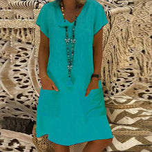 Load image into Gallery viewer, Bonjean Women Casual Polka Long Party Dresses Sexy Short Sleeve O Neck Maxi Split Dress