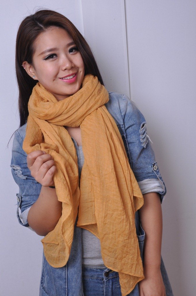 Women Peach wool Scarf Summer Thin Long Soft Wrap Ladies Elegant Floral Shawl Breathable Chiffon Scarves
