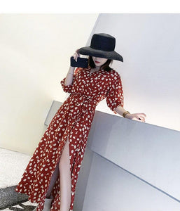 Bonjean Women Casual Polka Long Party Dresses Women Dress