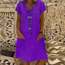 Load image into Gallery viewer, Bonjean Women Casual Polka Long Party Dresses Sexy Short Sleeve O Neck Maxi Split Dress