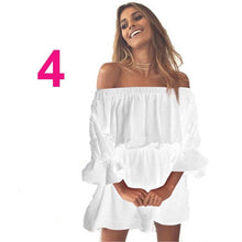Load image into Gallery viewer, Bonjean Women Casual Polka Long Party Dresses Sexy Short Sleeve O Neck Maxi Split Dress