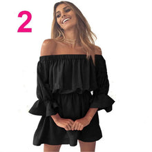 Load image into Gallery viewer, Bonjean Women Casual Polka Long Party Dresses Sexy Short Sleeve O Neck Maxi Split Dress