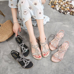 Summer Super Simple Comfortable Sandals Heightened Wedges Sandalias