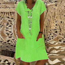 Load image into Gallery viewer, Bonjean Women Casual Polka Long Party Dresses Sexy Short Sleeve O Neck Maxi Split Dress