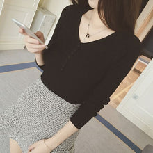Load image into Gallery viewer, Bonjean New-coming Autumn Winter V neck Pullovers Sweaters Primer shirt long sleeve Short Korean Slim-fit tight sweater