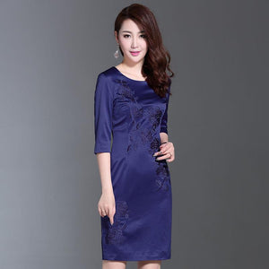 Bonjean Women Casual Polka Long Party Dresses Sexy O Neck Dress