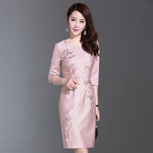 Bonjean Women Casual Polka Long Party Dresses Sexy O Neck Dress