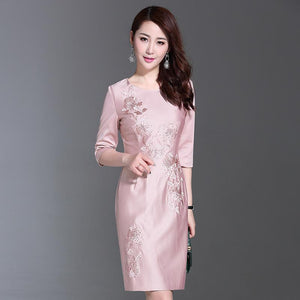 Bonjean Women Casual Polka Long Party Dresses Sexy O Neck Dress